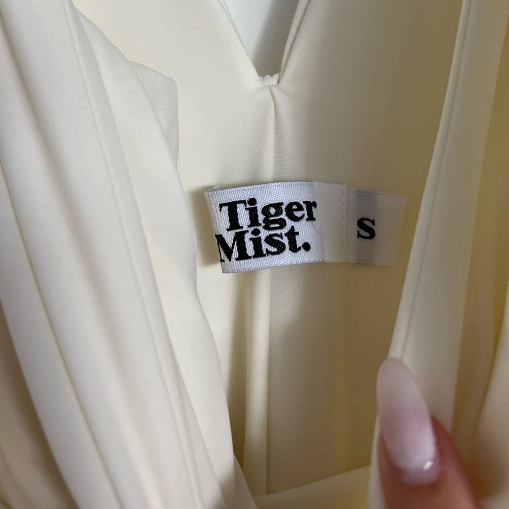 Tiger Mist White Bodycon Rouched Mini Dress